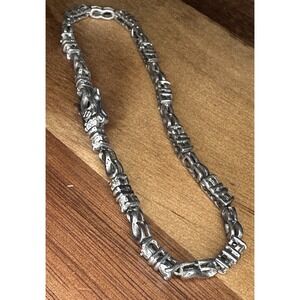 Sterling Silver CZ Link Bracelet 7.5" 9.7 Grams